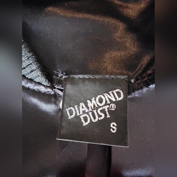 Vintage Diamond Dust Glitter Unicorn Graphic Snap Up Satin Jacket Women's Size S - Picture 3 of 10